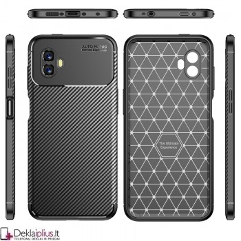 Carbon guminis dėklas - juodas (Samsung Xcover 6 Pro) Carbon guminis dėklas - juodas (Samsung Xcover 6 Pro)
